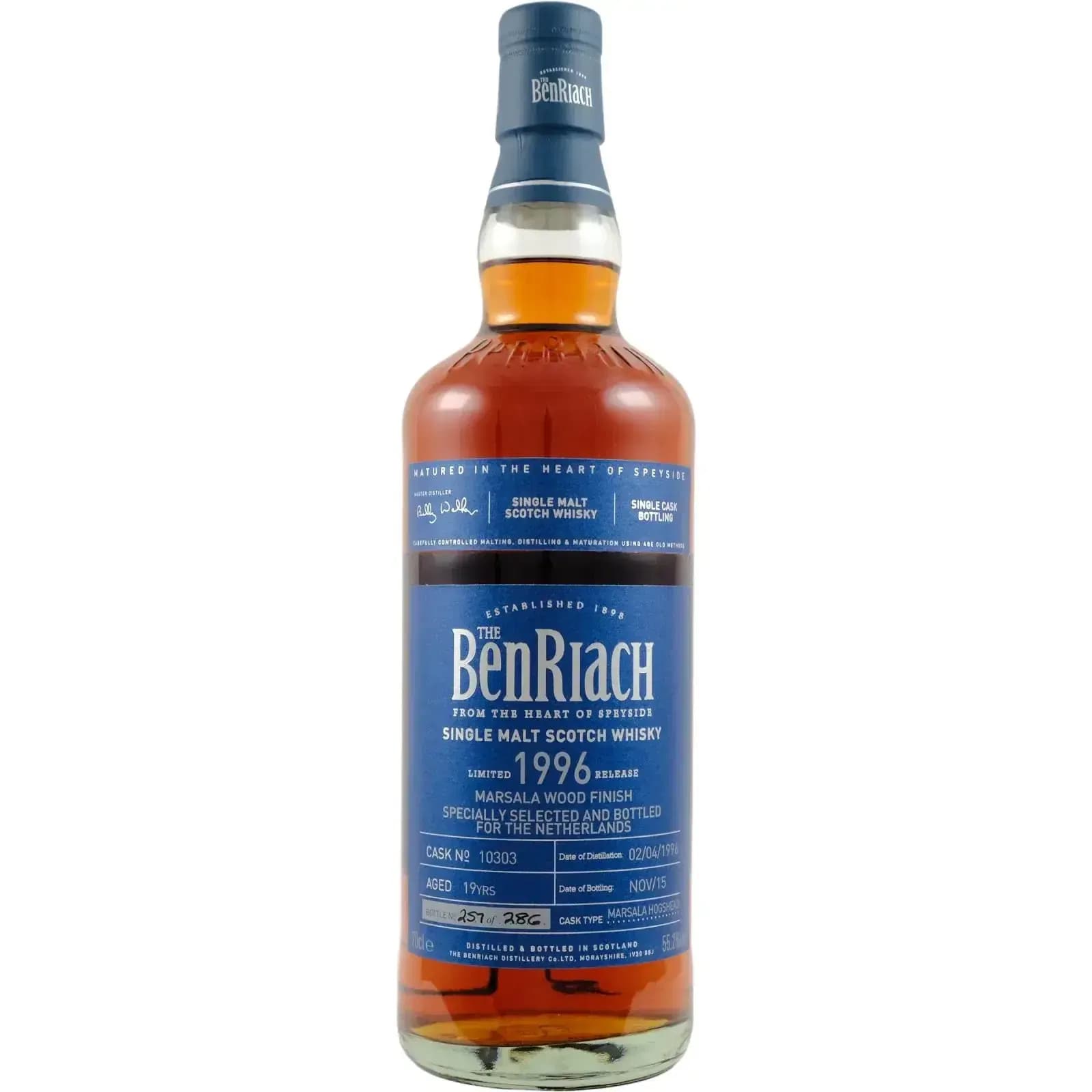 BenRiach 19 Years Old 1996 Single Cask Bottling Cask Nr.10303