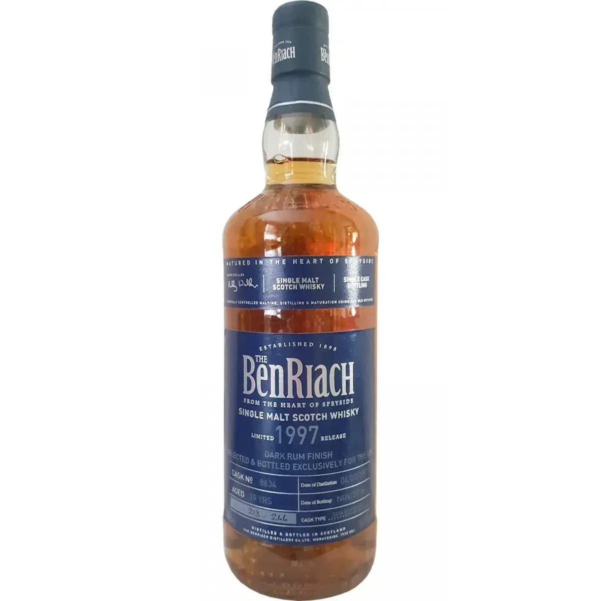 BenRiach 19 Years Old 1997 Single Cask Bottling Cask Nr.8634