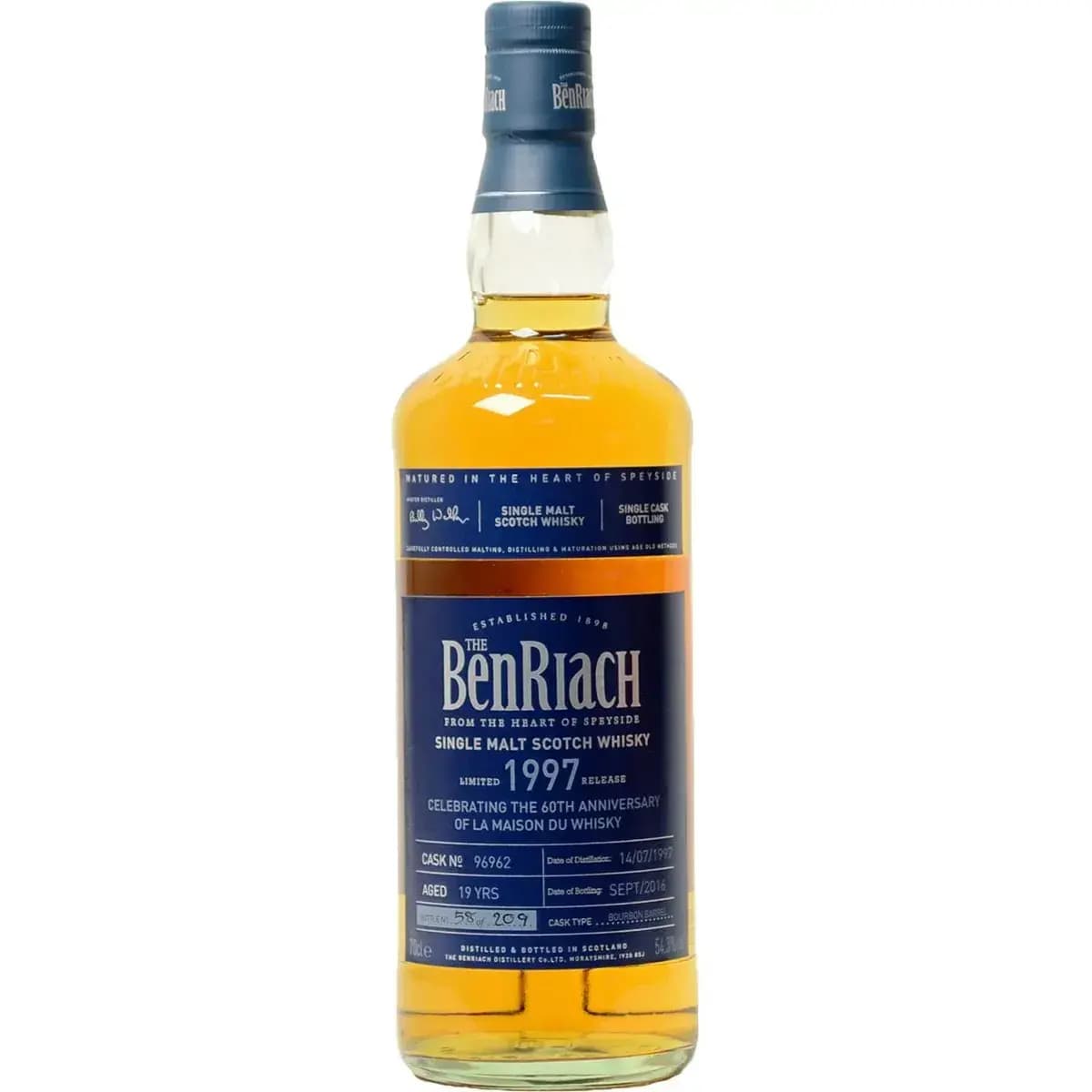 BenRiach 19 Years Old 1997 Single Cask Bottling Cask Nr.96962