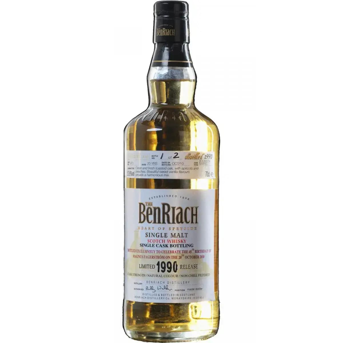 BenRiach 20 Years Old 1990 Single Cask Bottling Cask Nr.973