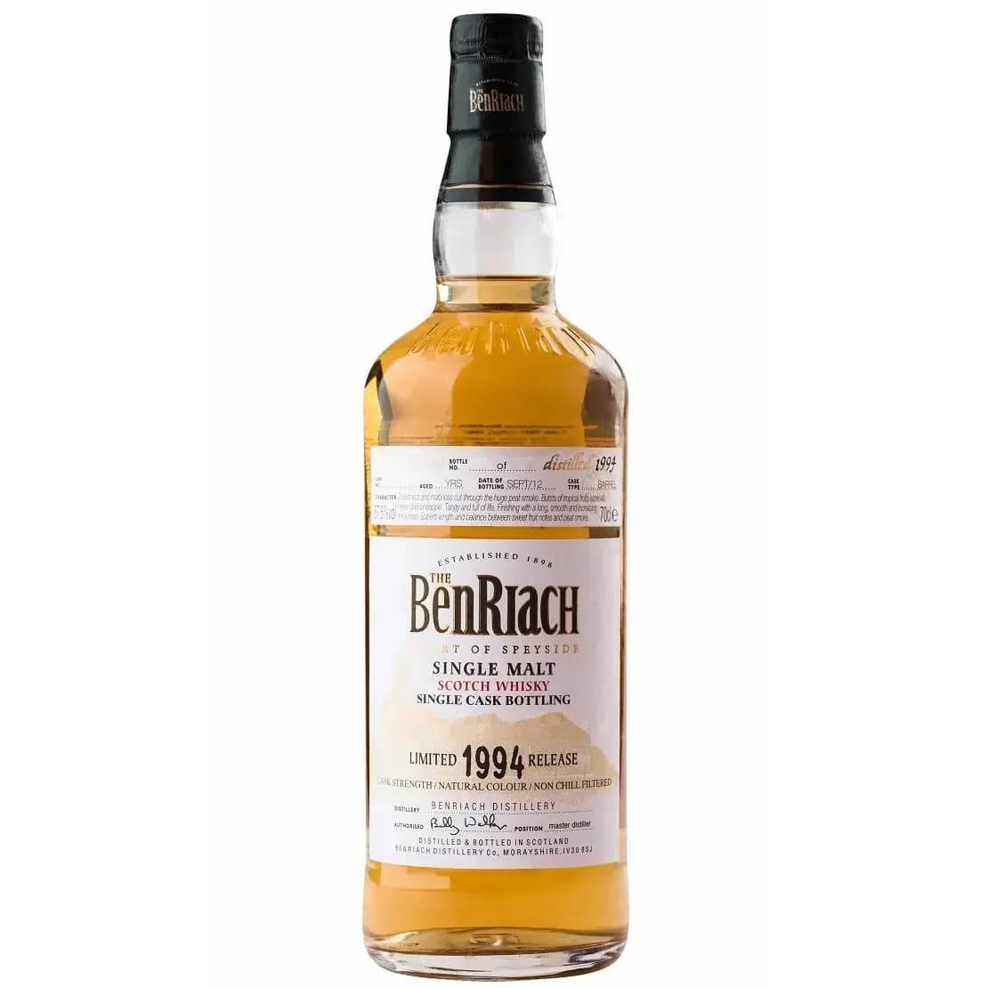 BenRiach 20 Years Old 1994 Single Cask Bottling - Batch 11 Cask Nr.1703