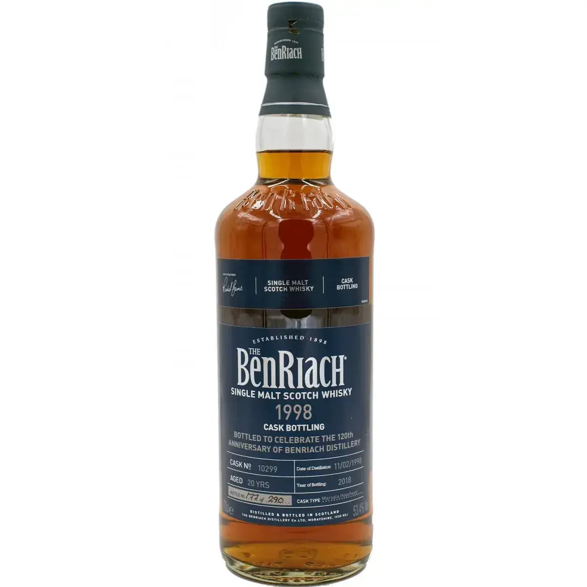 BenRiach 20 Years Old 1998 Single Cask Bottling Cask Nr.10299