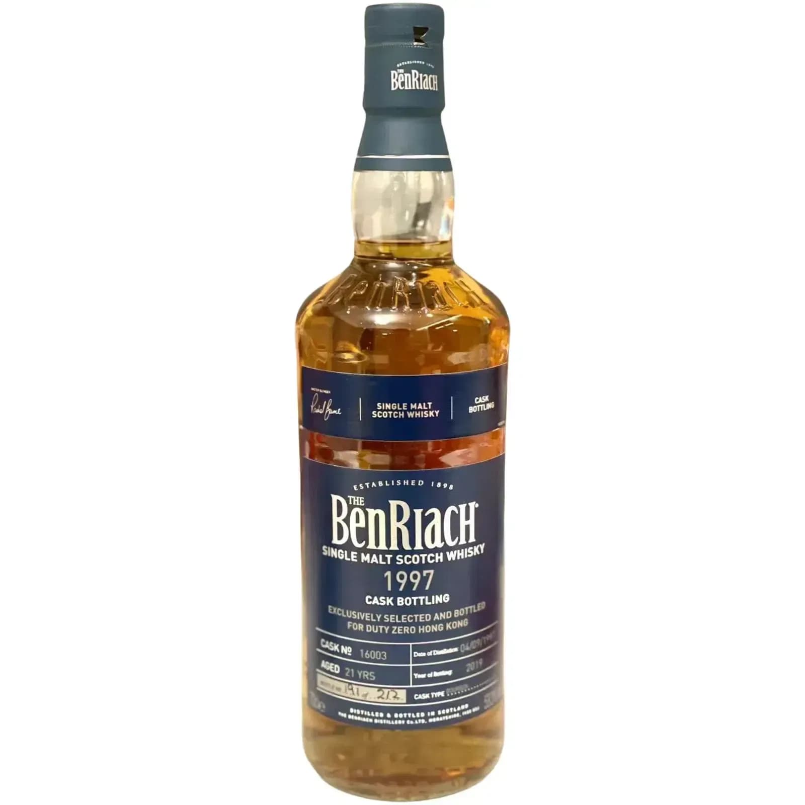 BenRiach 21 Years Old 1997 Cask Nr.16003