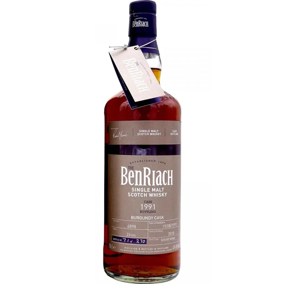 BenRiach 26 Years Old 1991 Single Cask Bottling - Batch 15 Cask Nr.6898