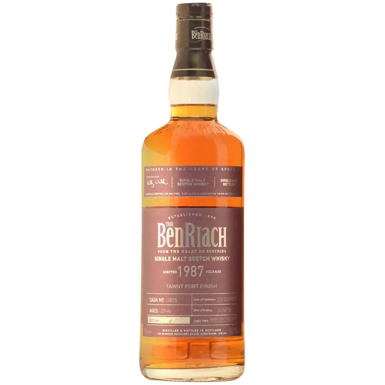 BenRiach 27 Years Old 1987 Single Cask Bottling - Batch 12 Cask Nr.3825