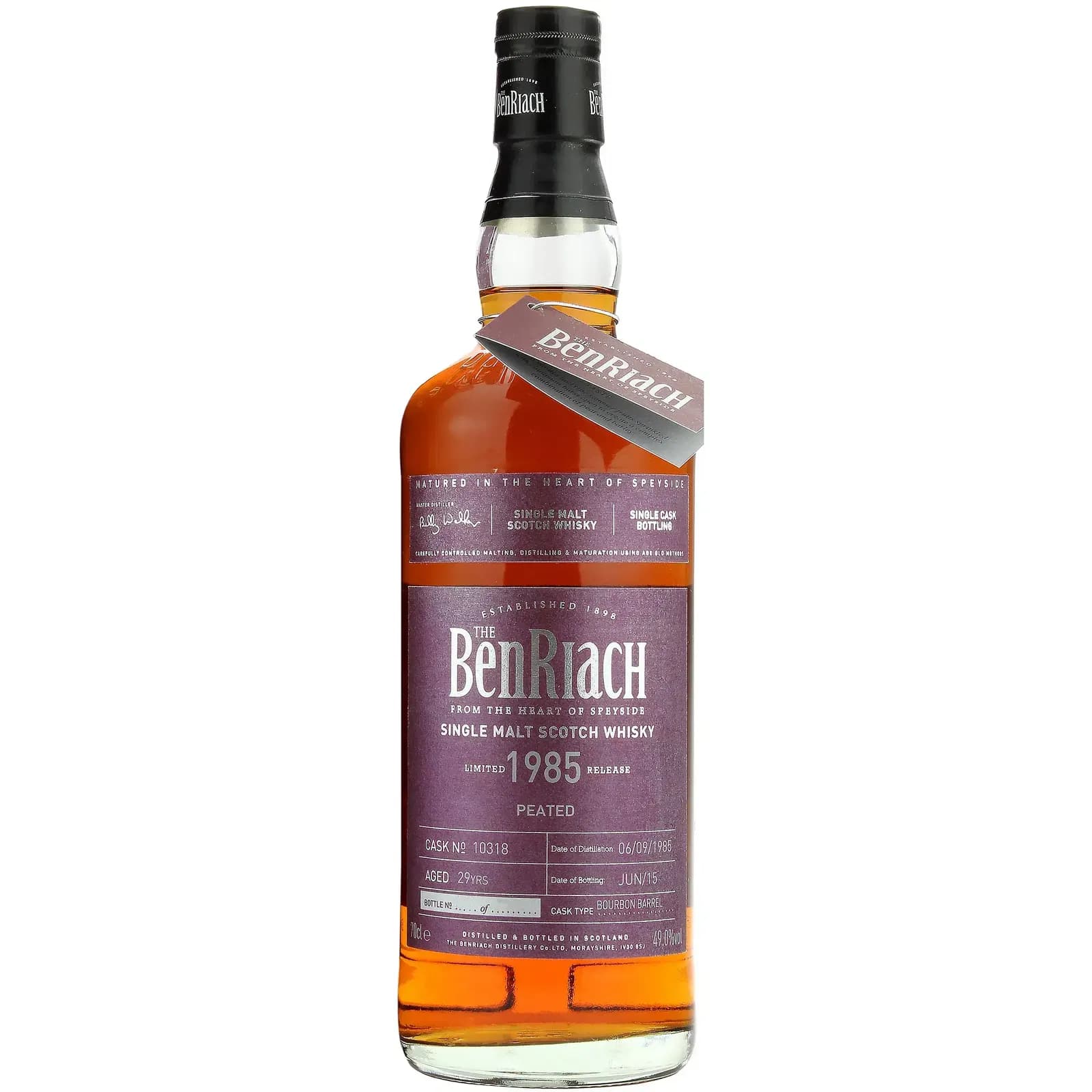 BenRiach 29 Years Old 1985 Peated Single Cask Bottling - Batch 12 Cask Nr.10318