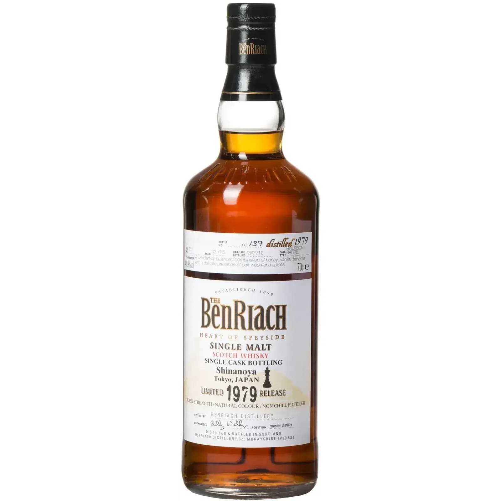 BenRiach 32 Years Old 1979 Single Cask Bottling Cask Nr.737