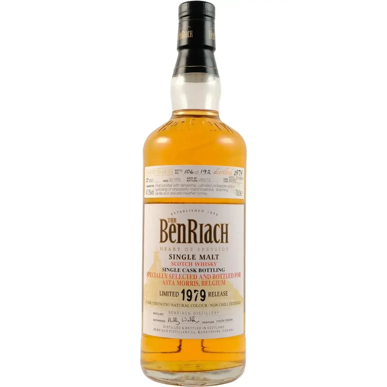 BenRiach 32 Years Old 1979 Single Cask Bottling Cask Nr.8507