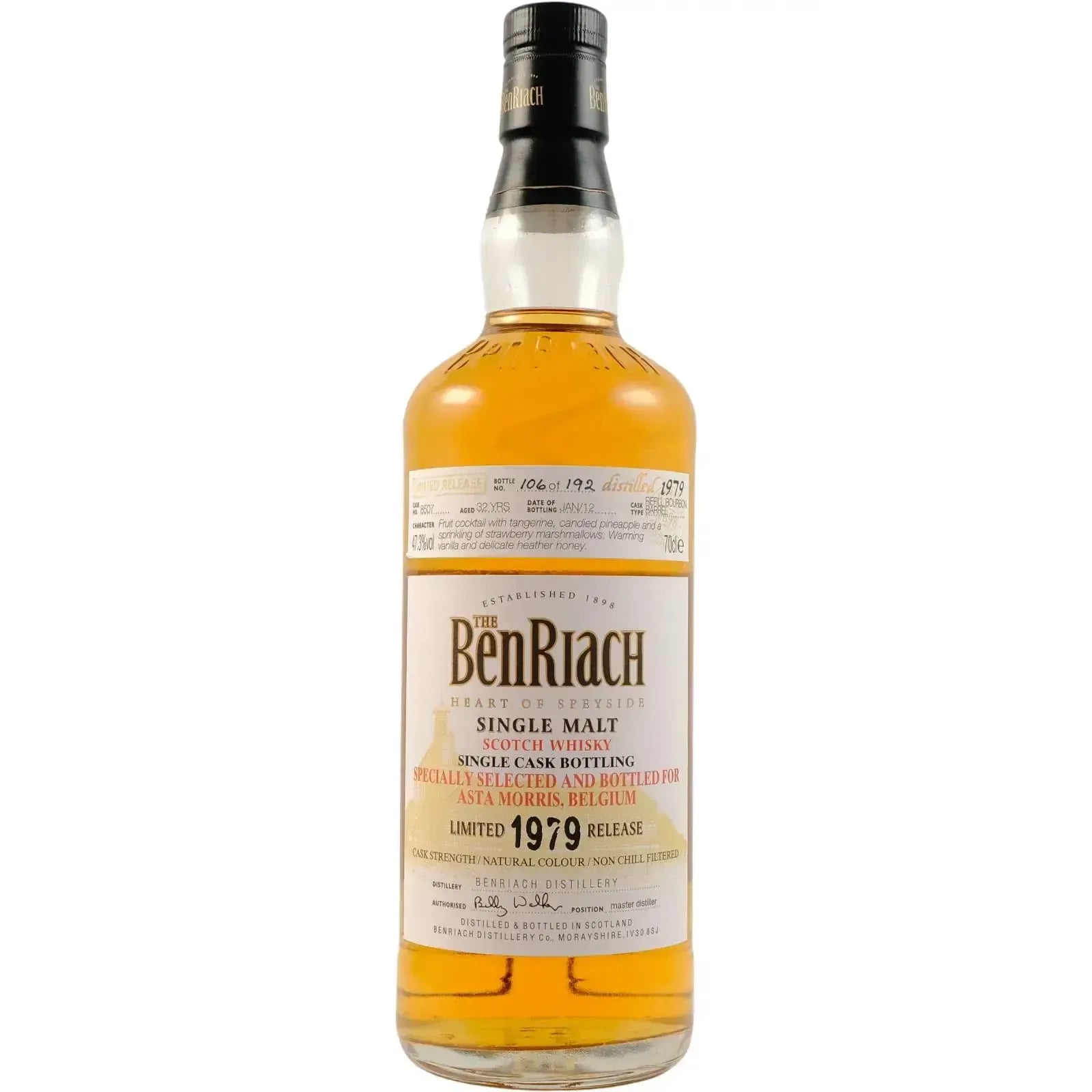 BenRiach 32 Years Old 1979 Single Cask Bottling Cask Nr.8507