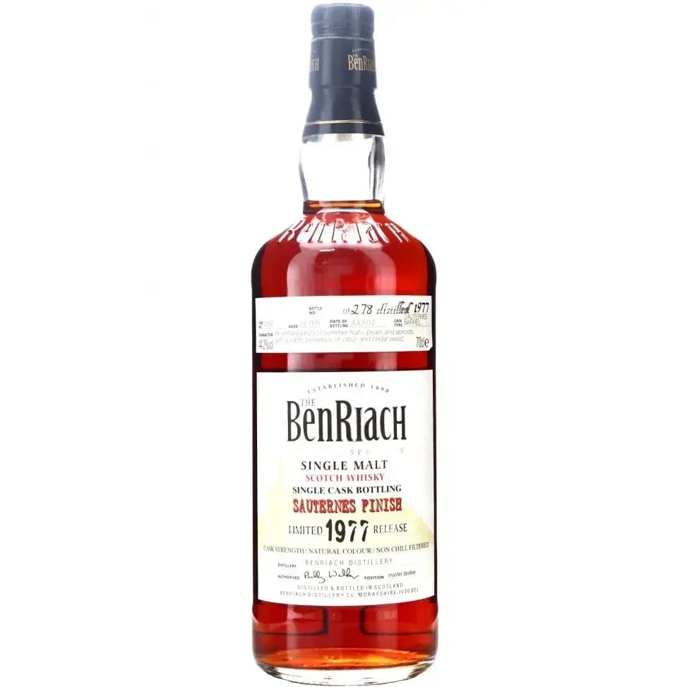 BenRiach 34 Years Old 1977 Single Cask Bottling - Batch 9 Cask Nr.2593
