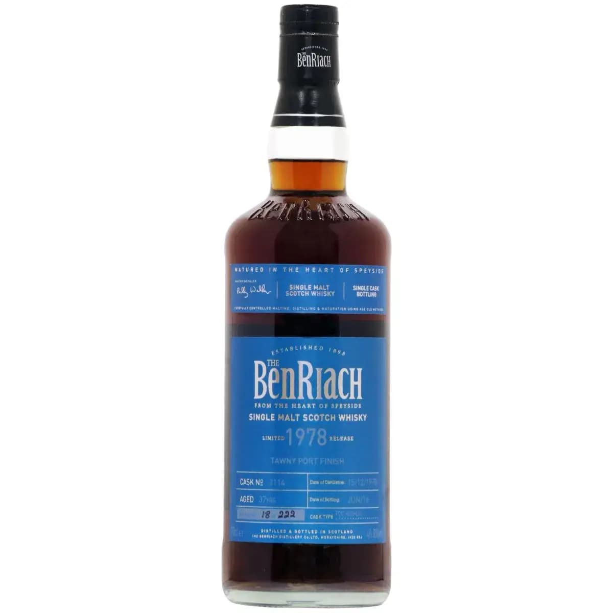 BenRiach 37 Years Old 1978 Single Cask Bottling - Batch 13 Cask Nr.3114