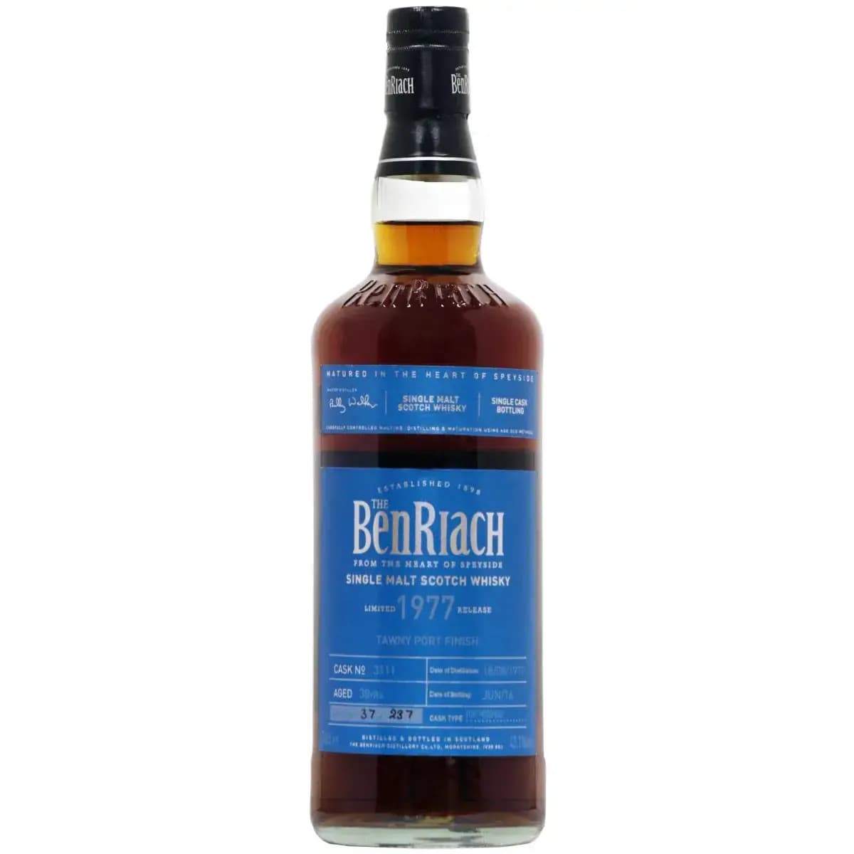 BenRiach 38 Years Old 1977 Single Cask Bottling - Batch 13 Cask Nr.3111