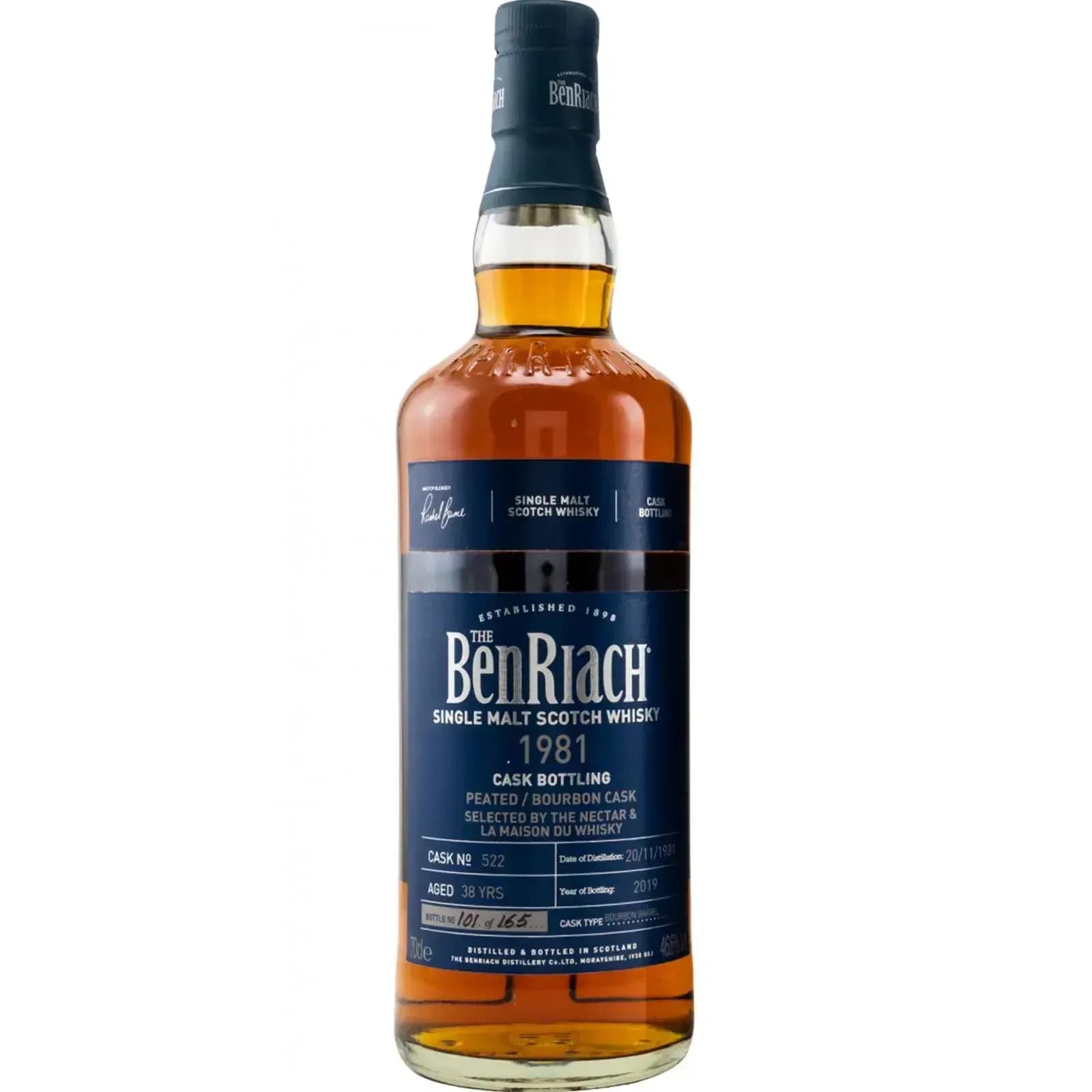 BenRiach 38 Years Old 1981 Single Cask Bottling Cask Nr.522