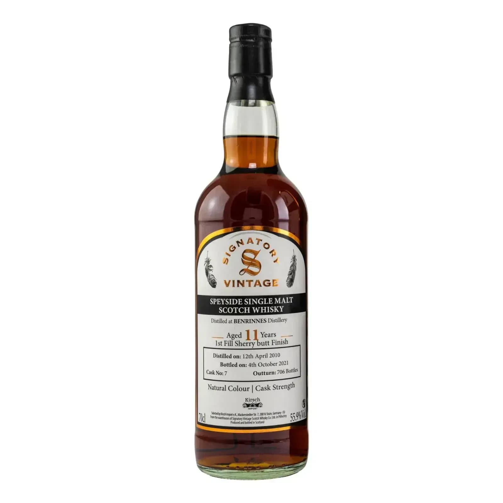 Benrinnes 11 Years Old 2010 Natural Colour Cask Strength Signatory Vintage 7