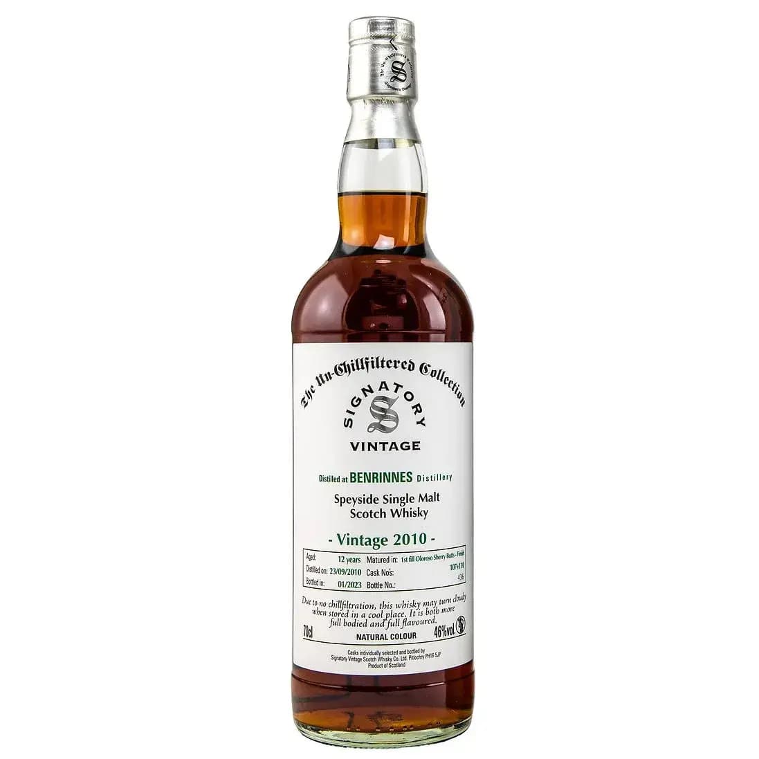Benrinnes 12 Years Old 2010 The Un-Chillfiltered Collection Signatory Vintage 107 + 110