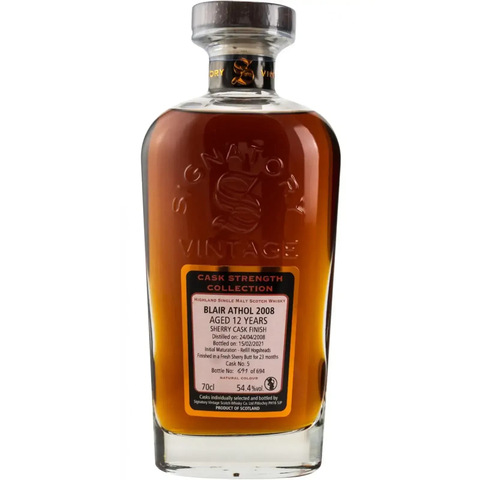 Blair Athol 12 Years Old 2008 Cask Strength Collection Signatory Vintage 5