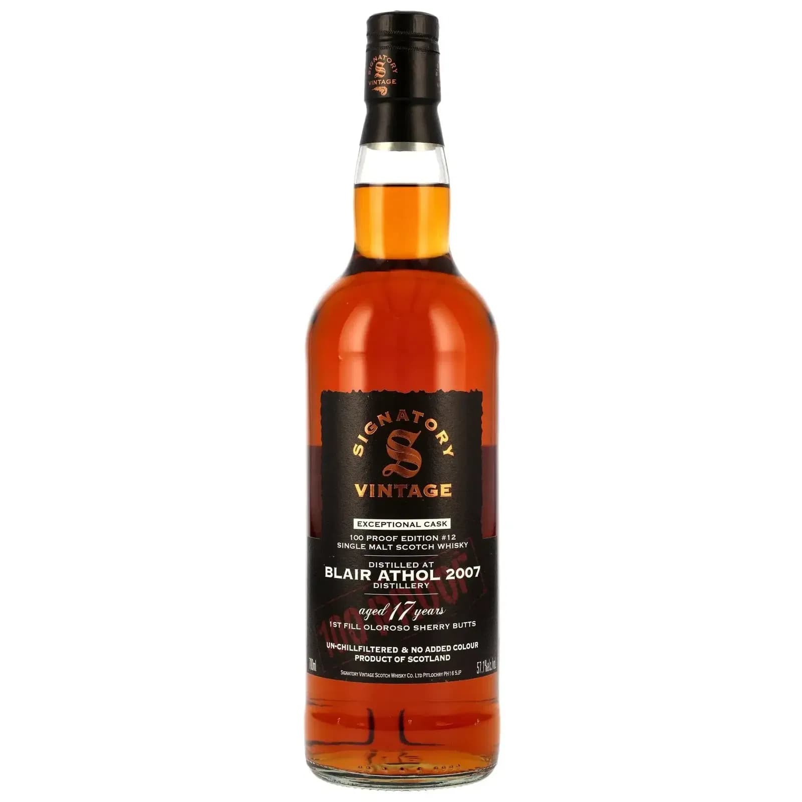 Blair Athol 17 Years Old 2007 100 Proof Exceptional Cask Edition #9 Signatory Vintage