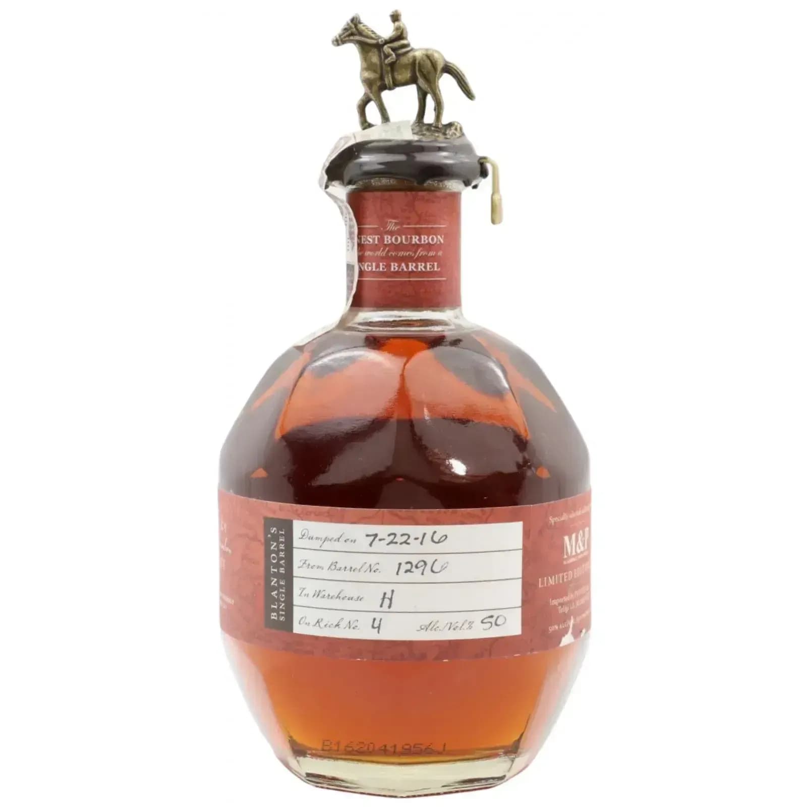 Blantons The Original Single Barrel Bourbon Whiskey Cask Nr.1296