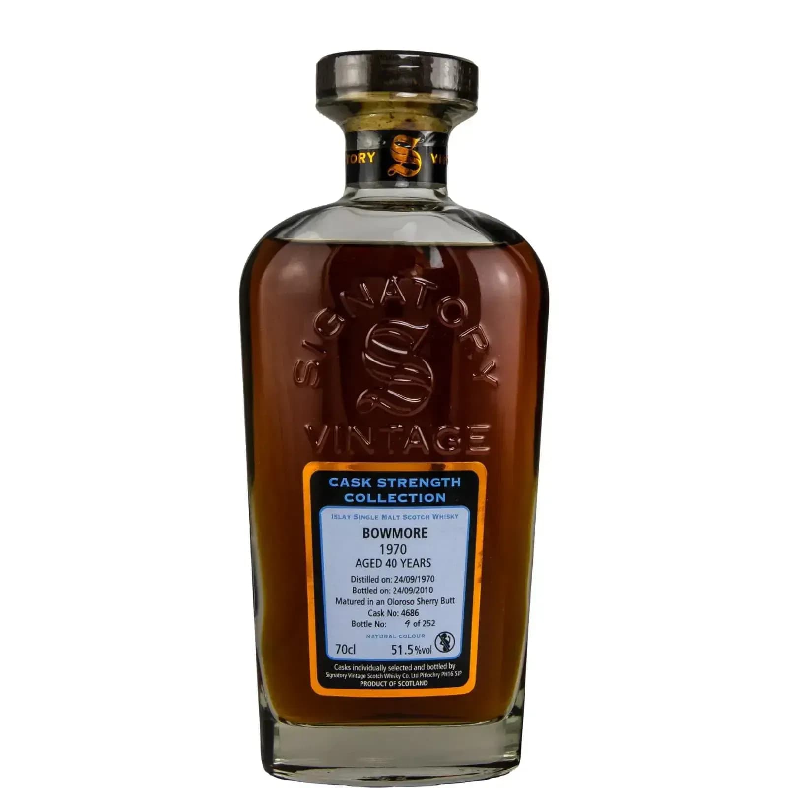 Bowmore 40 Years Old 1970 Cask Strength Collection Rare Reserve Signatory Vintage 4686