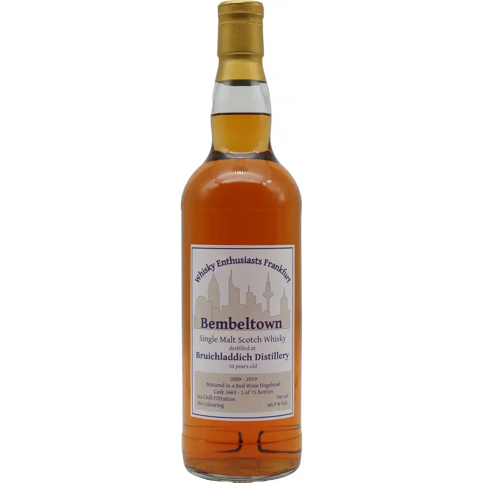 Bruichladdich 10 Years Old 2009 Bembeltown Cask Nr.3663