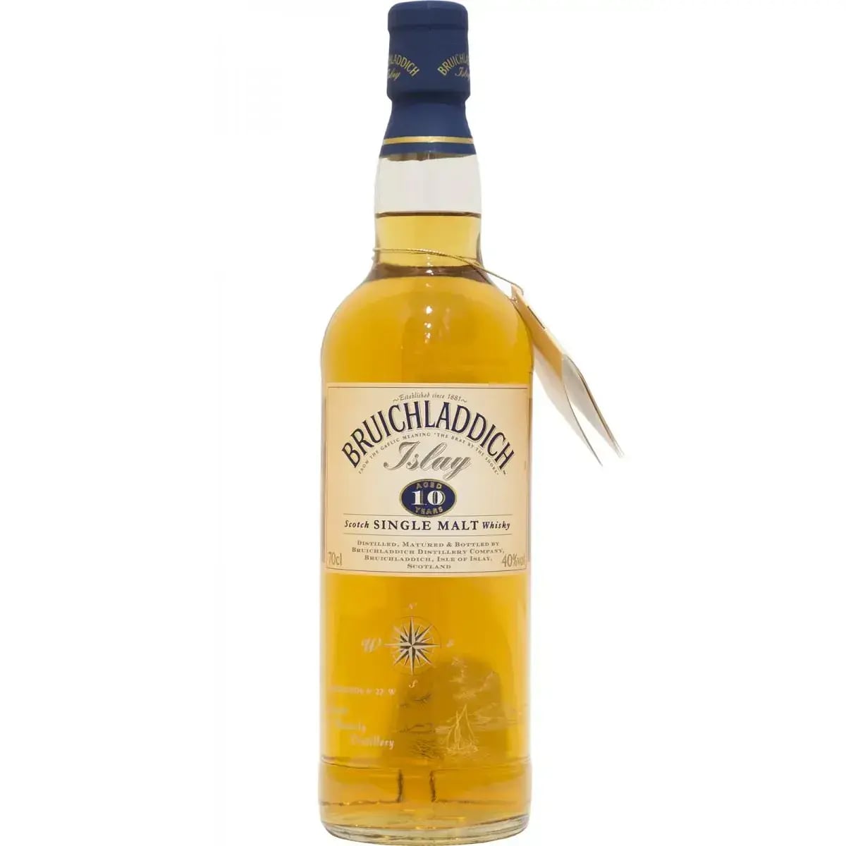 Bruichladdich 10 Years Old Cream Label, Blue Letter