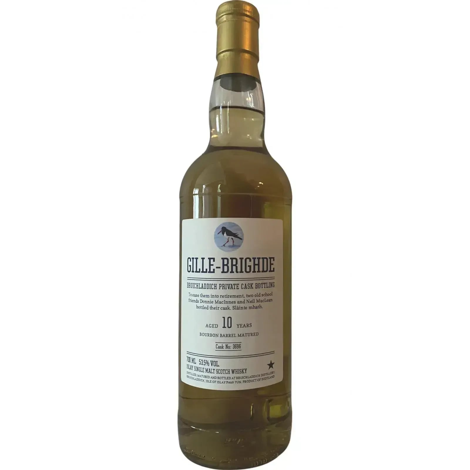 Bruichladdich 10 Years Old Gille-Brighde Cask Nr.3696