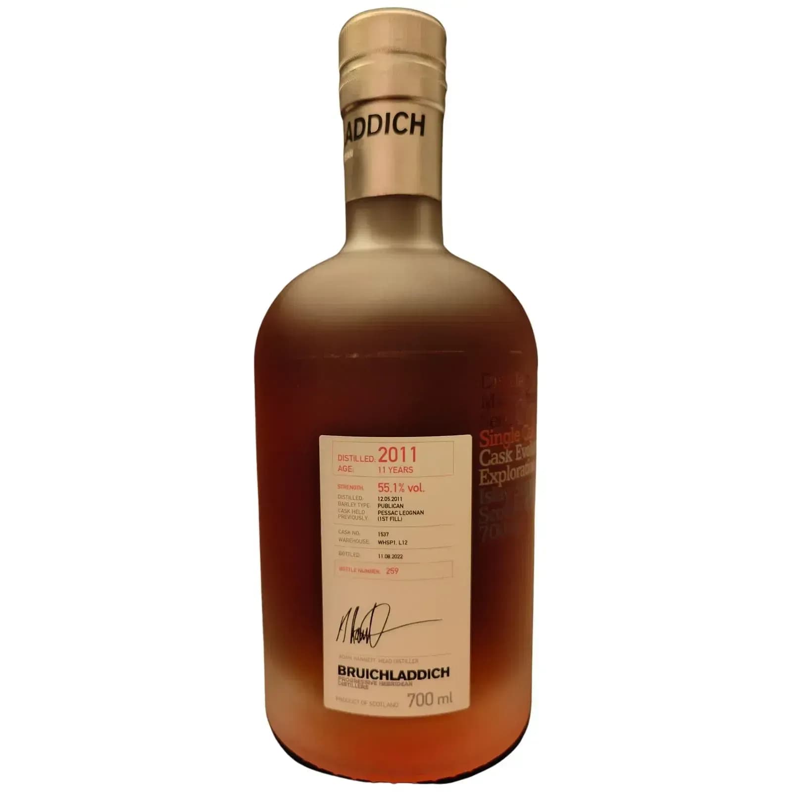 Bruichladdich 11 Years Old 2011 Cask Evolution Exploration Cask Nr.1537