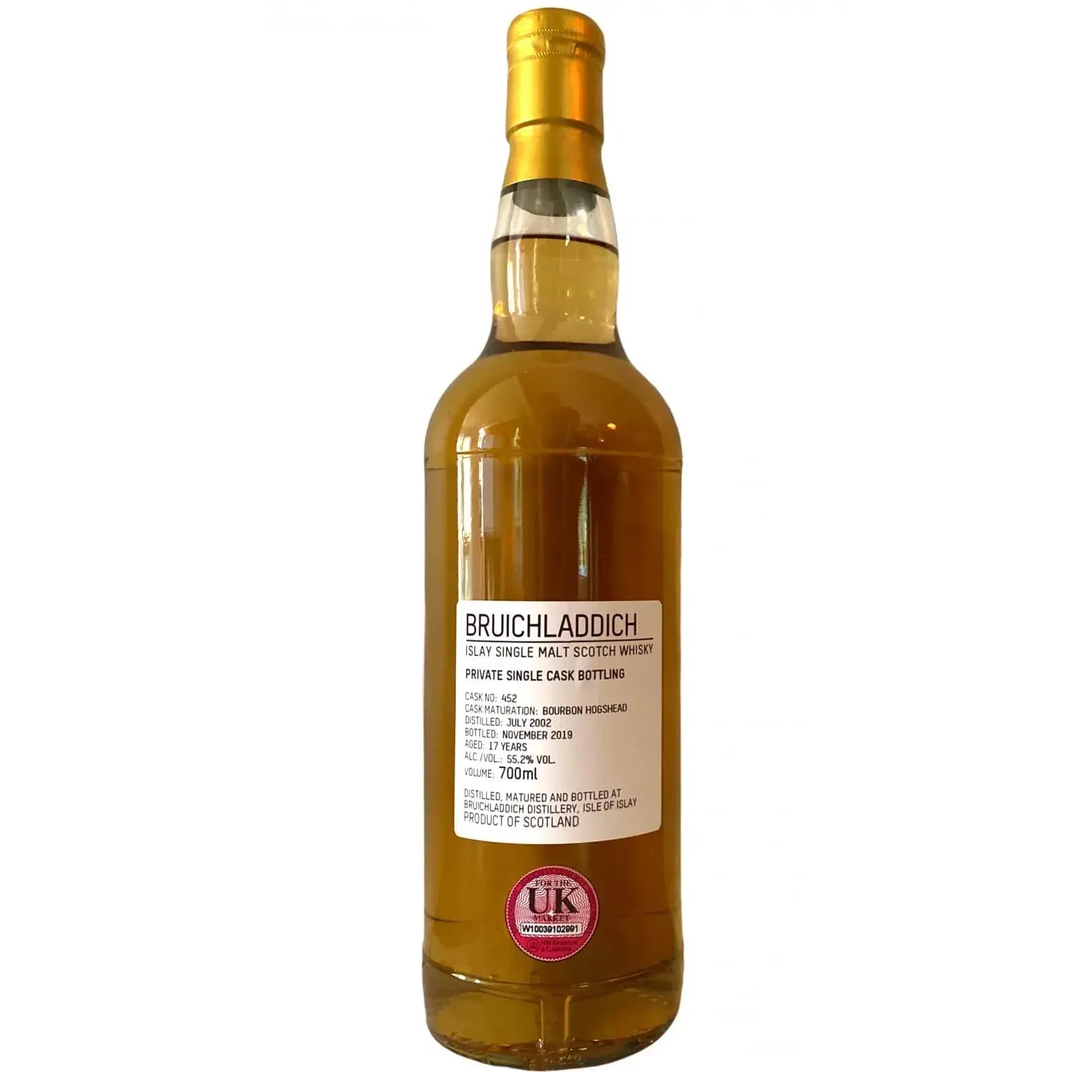Bruichladdich 17 Years Old 2002 Cask Nr.452