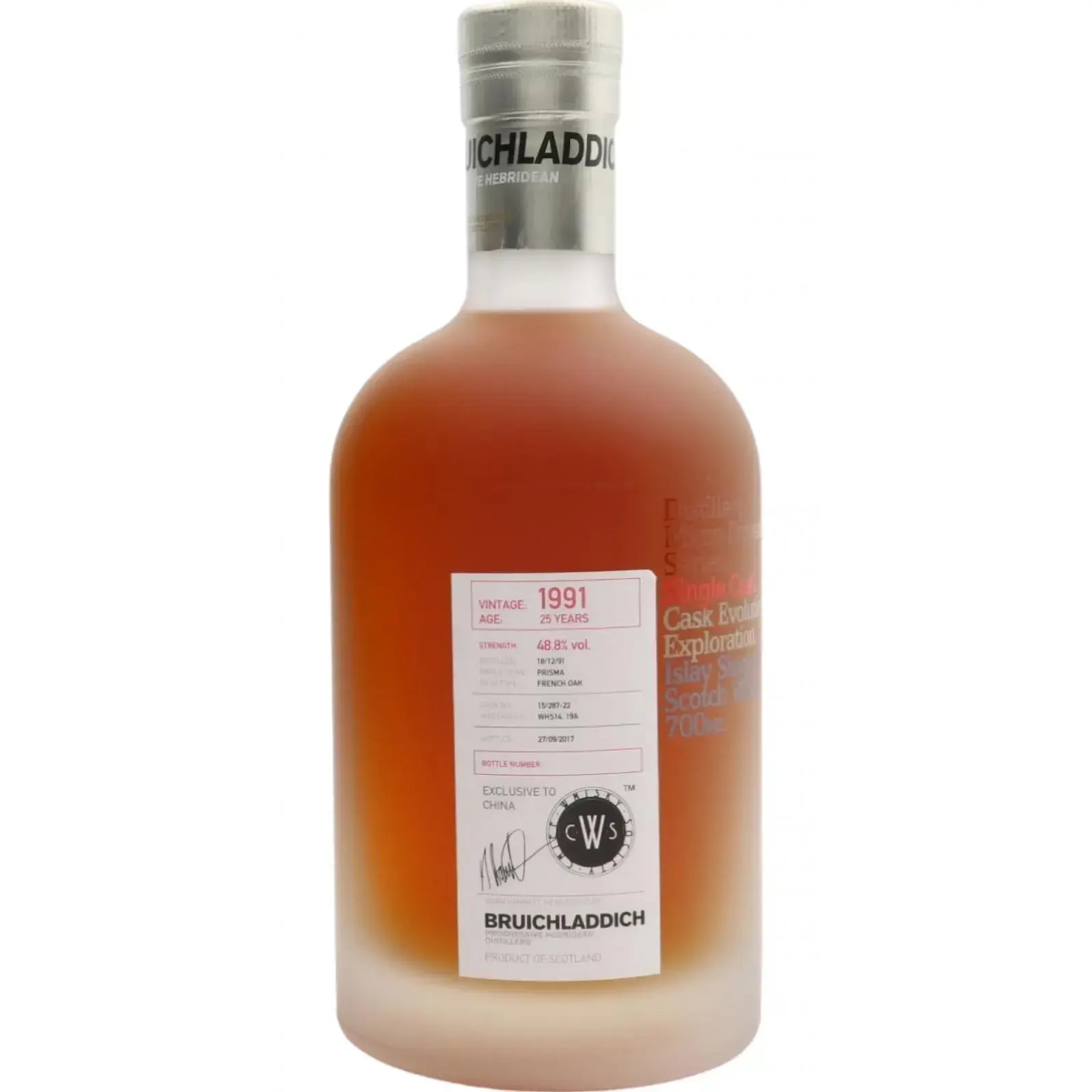 Bruichladdich 25 Years Old 1991 Micro Provenance Series Cask Nr.15/287-22