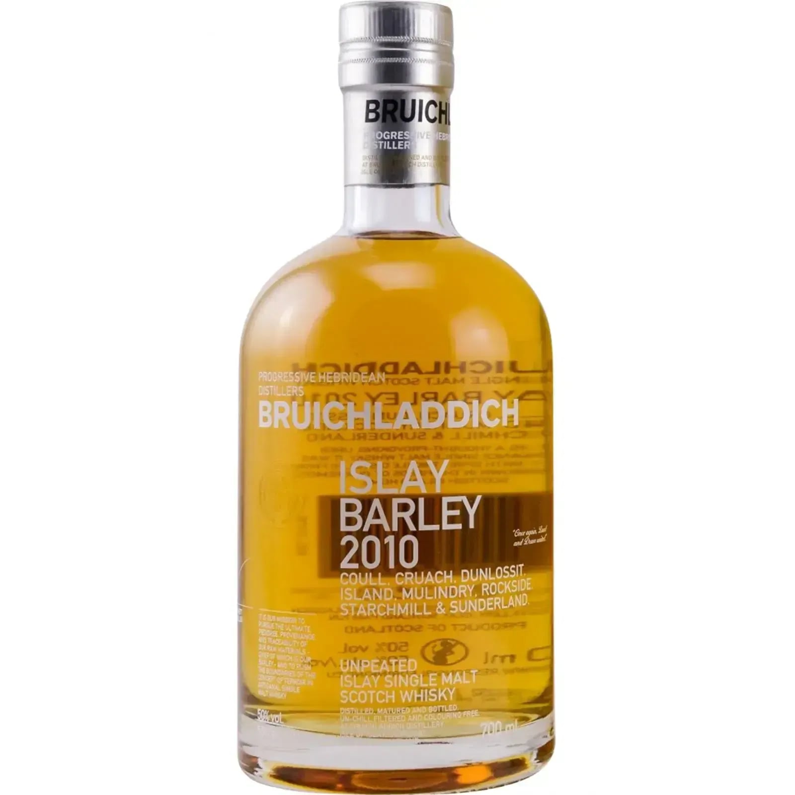 Bruichladdich 6 Years Old 2010 Islay Barley Coull, Cruach, Dunlossit, Island, Mulindry, Rockside, Starchmill, And Sunderland Farms