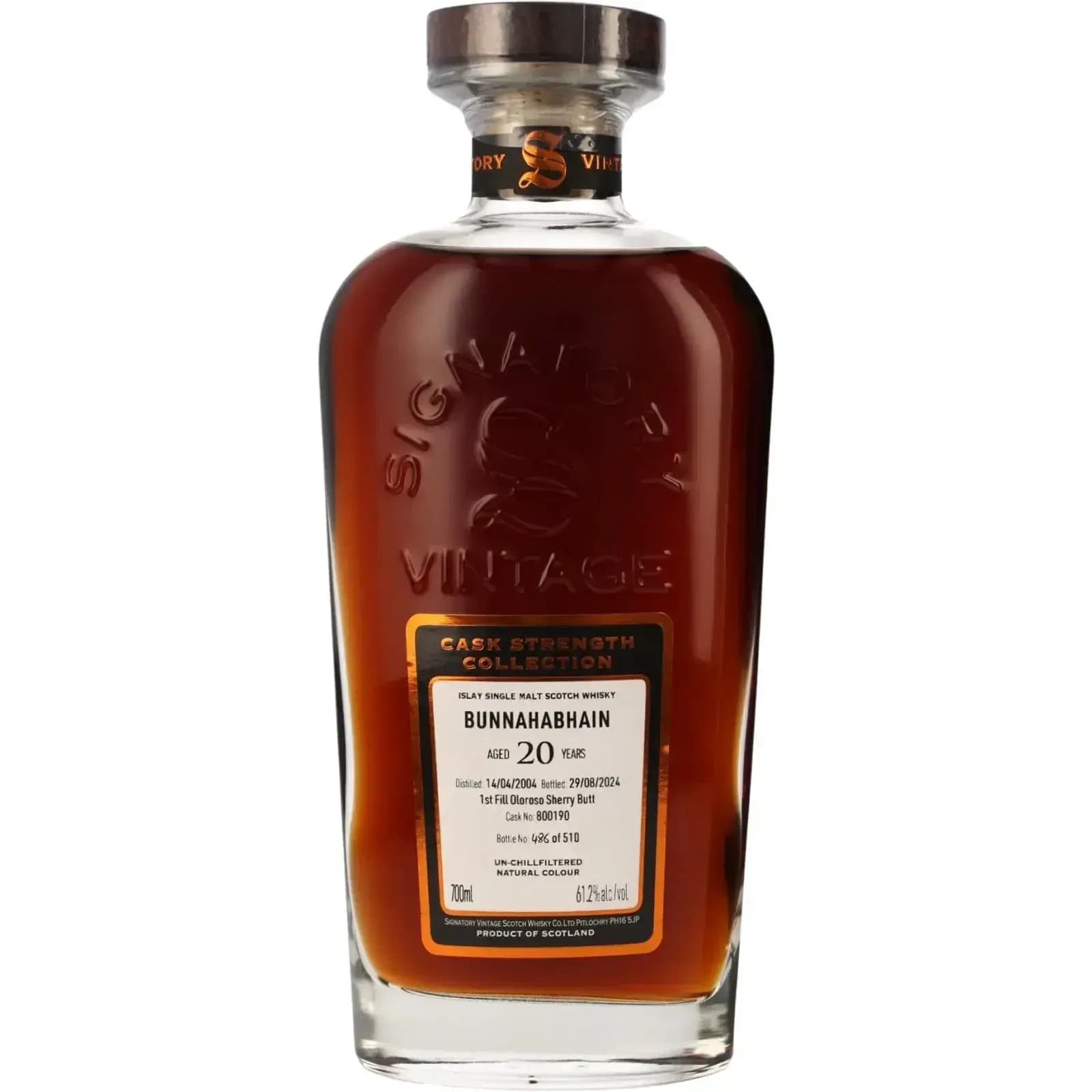 Bunnahabhain 20 Years Old 2004 Cask Strength Collection Signatory Vintage 800190