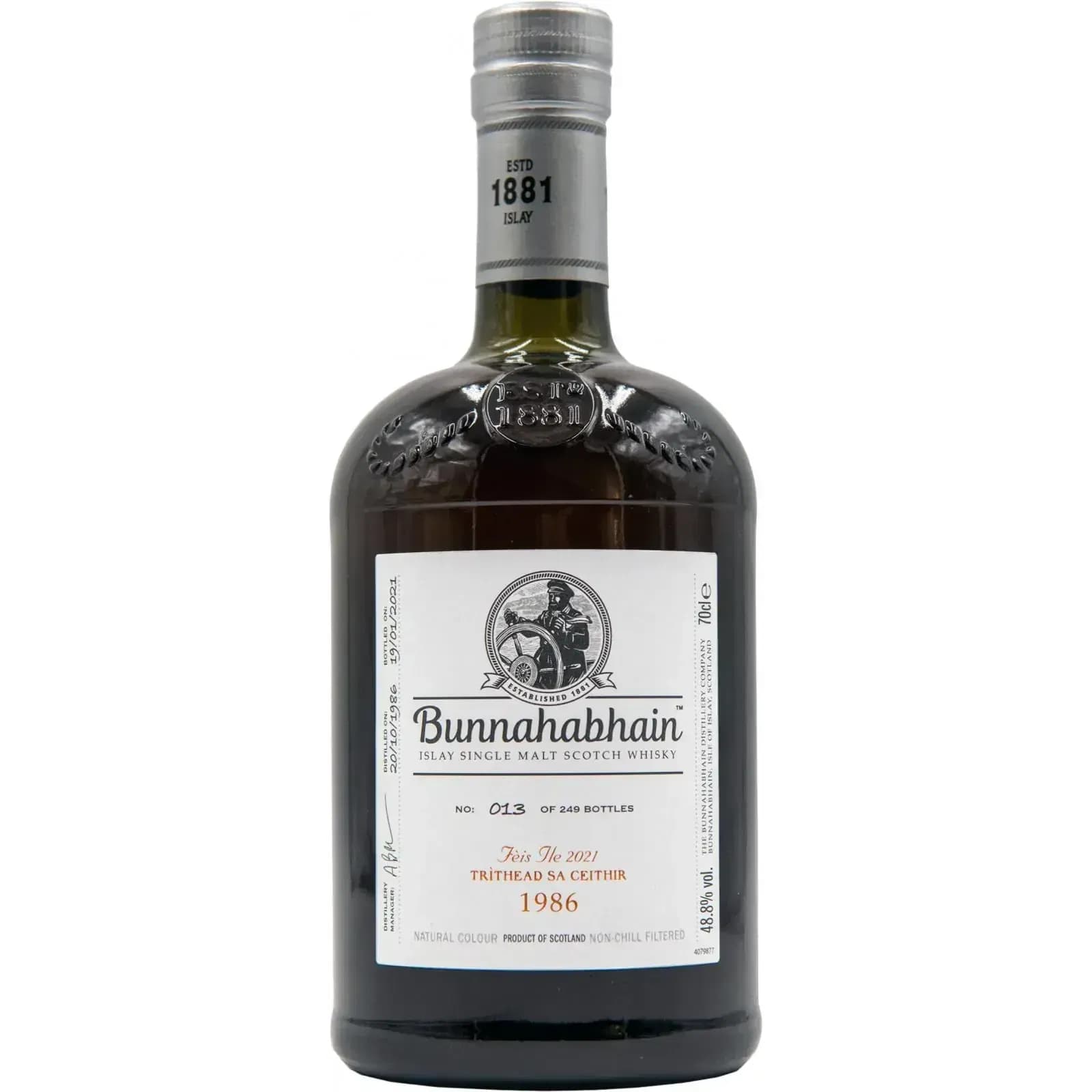 Bunnahabhain 34 Years Old 1986 Tritheadsa Ceithir Feis Ile 2021