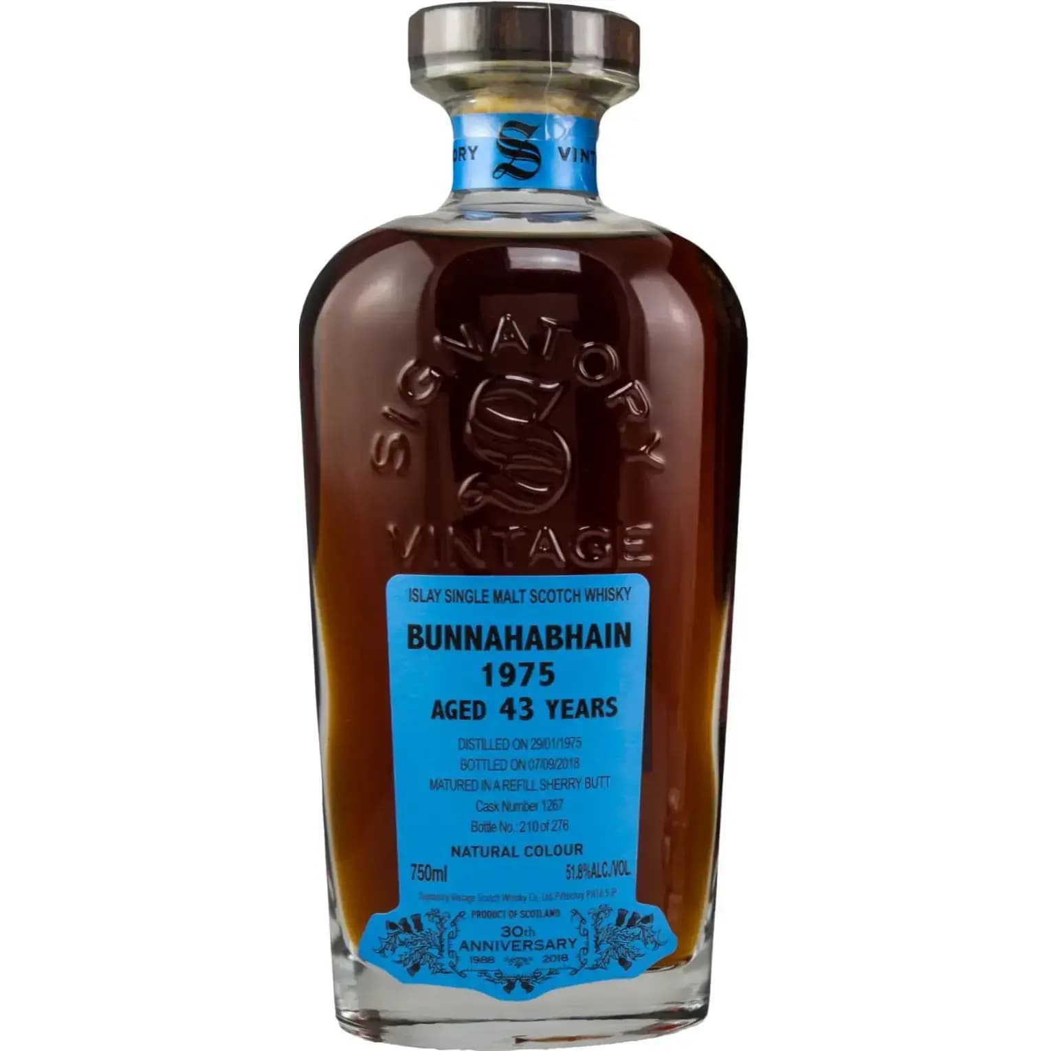 Bunnahabhain 43 Years Old 1975 30th Anniversary + 2 Gläser Signatory Vintage 1267