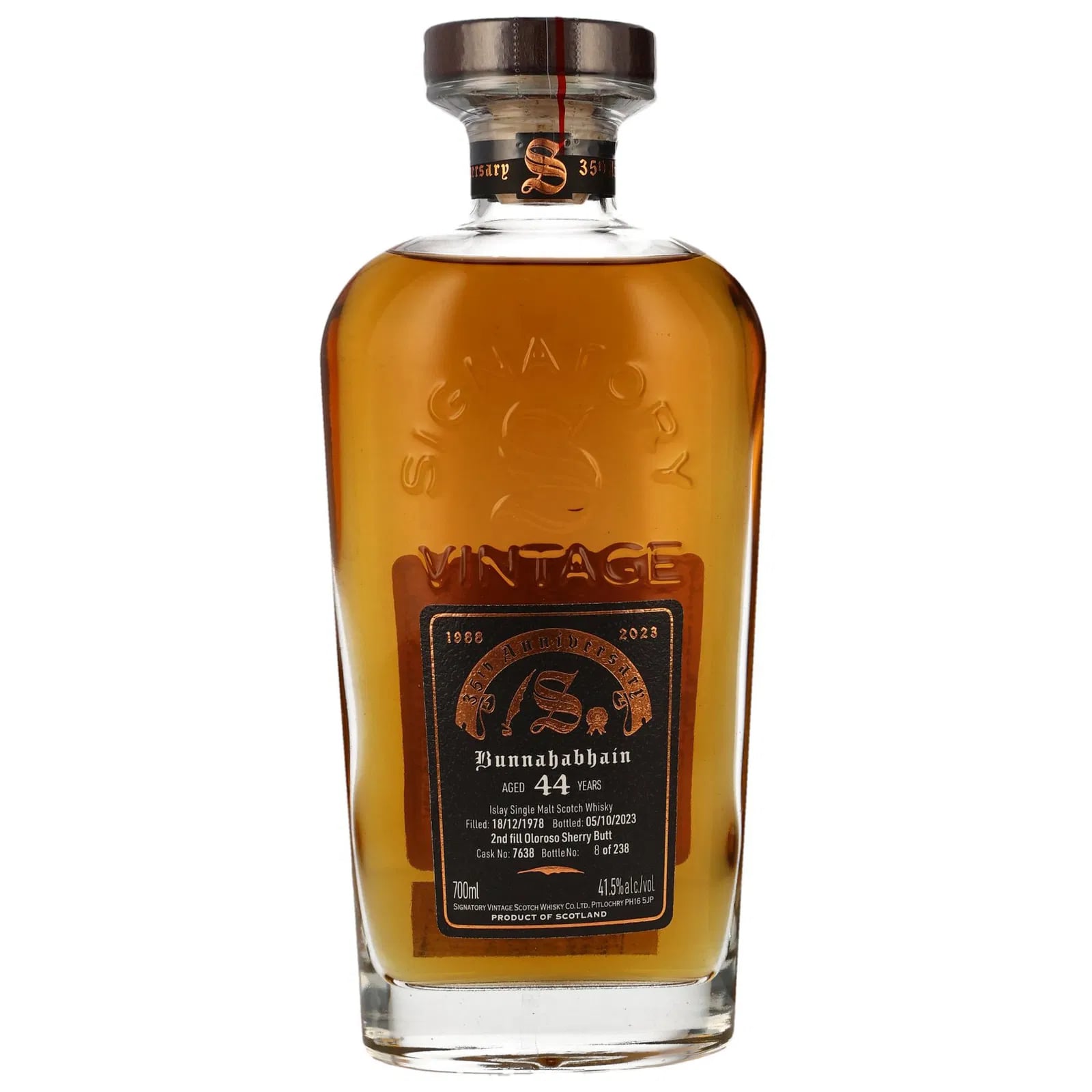 Bunnahabhain 44 Years Old 1978 35th Anniversary Signature Rare Release Signatory Vintage 7638