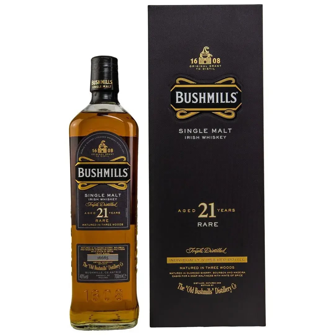 Bushmills 21 Years Old 1999 Rare Matured in Three Woods