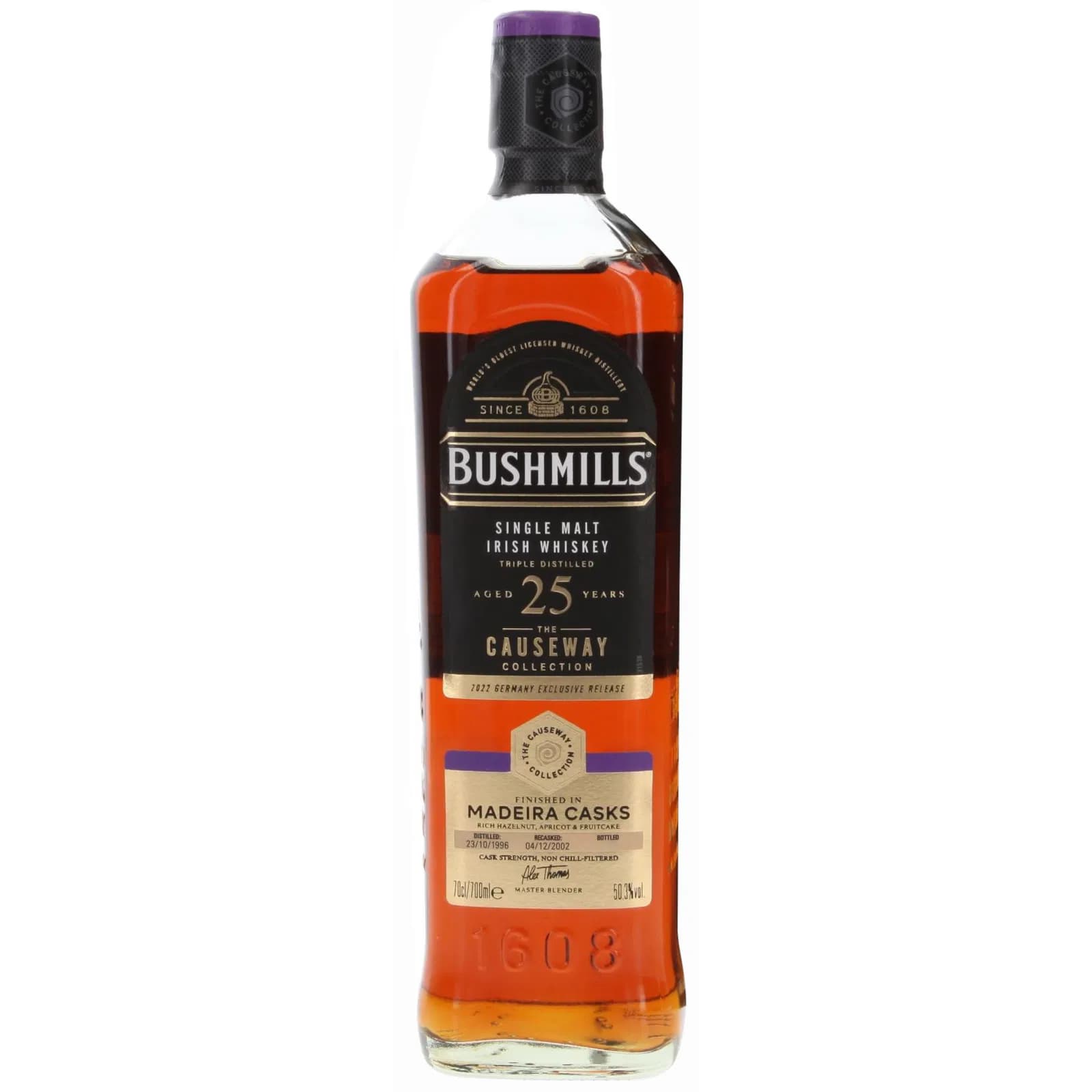Bushmills 25 Years Old 1996 Madeira Cask The Causeway Collection