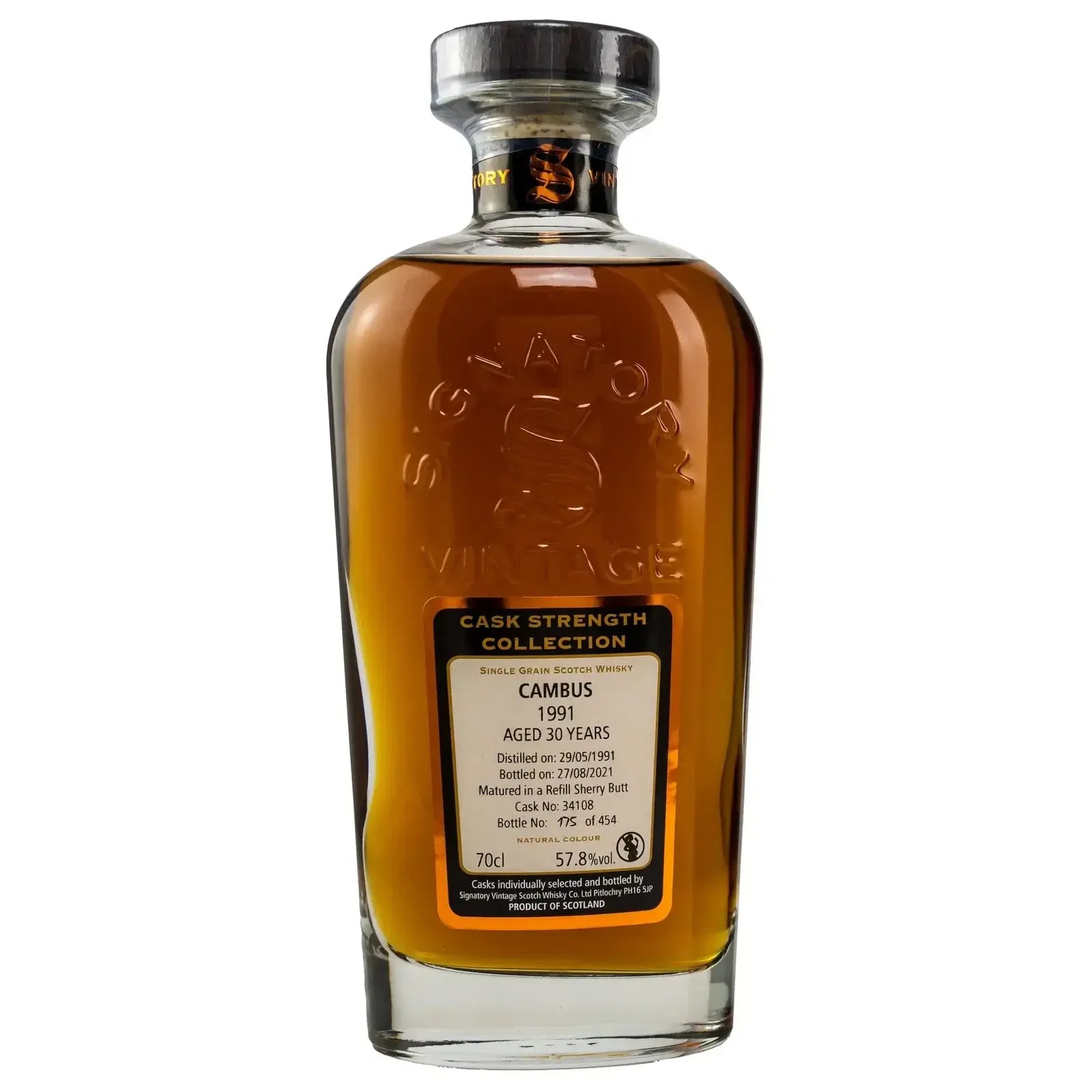 Cambus 30 Years Old 1991 Cask Strength Collection Signatory Vintage 34108