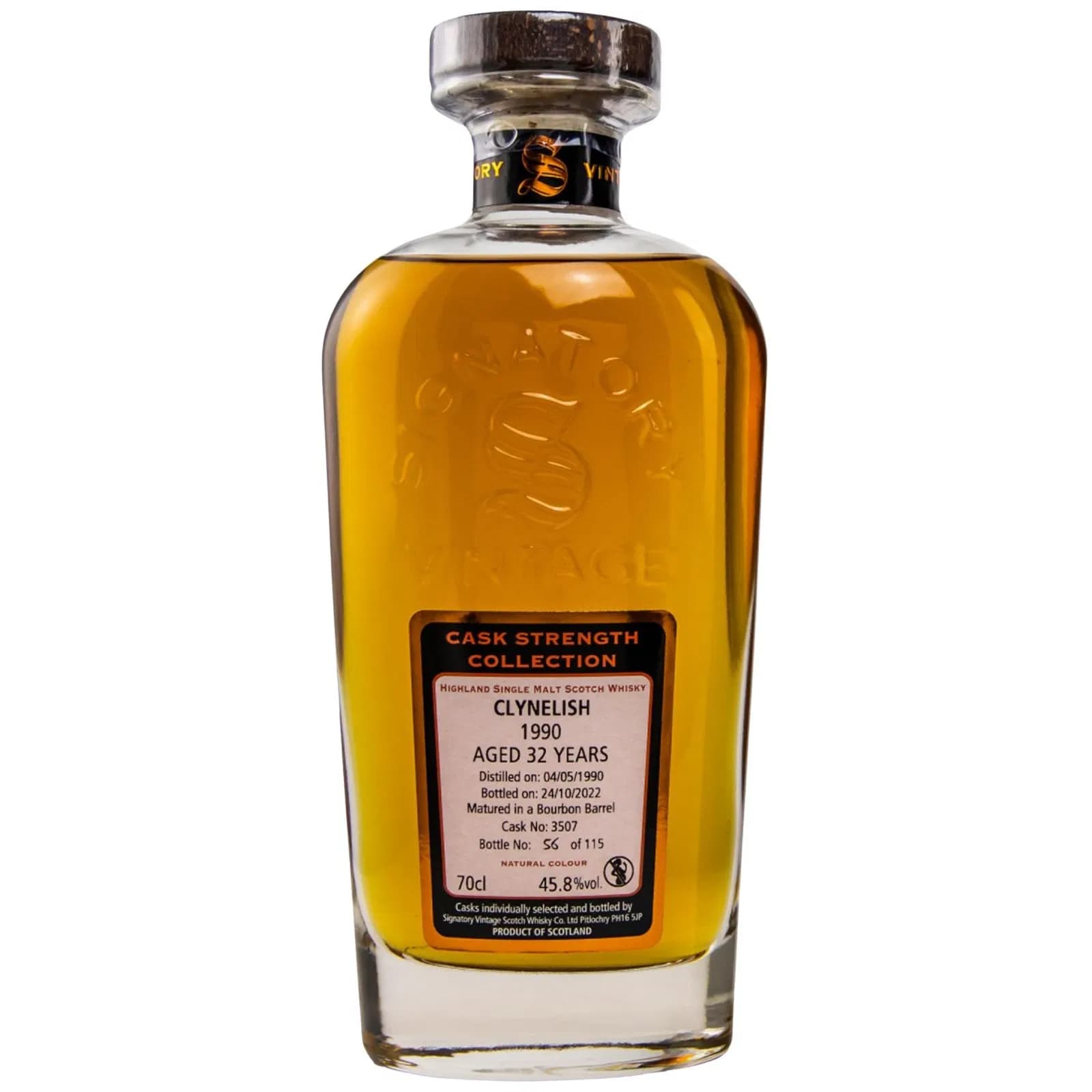 Clynelish 32 Years Old 1990 Cask Strenght Signatory Cask Signatory Vintage 3507