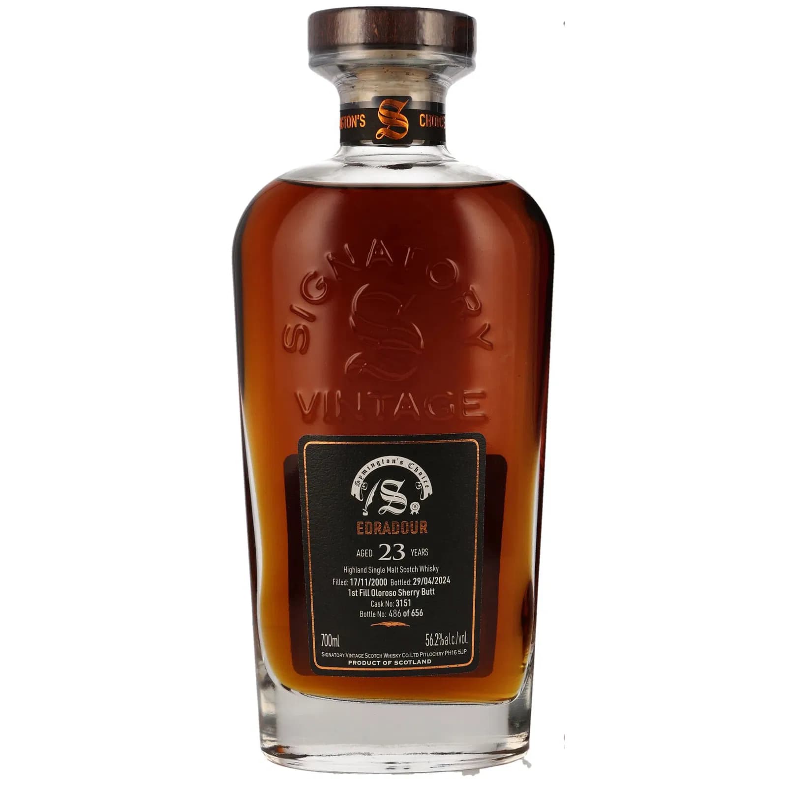 Edradour 23 Years Old 2000 First Fill Oloroso Sherry Butt Symington's Choice Signatory Vintage 3151