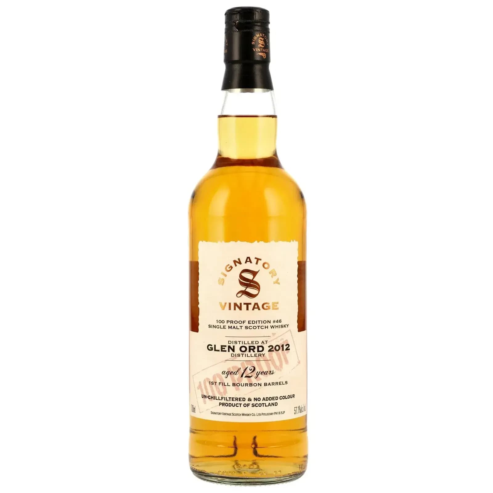 Glen Ord 12 Years Old 2012 100 Proof Edition #43 Signatory Vintage
