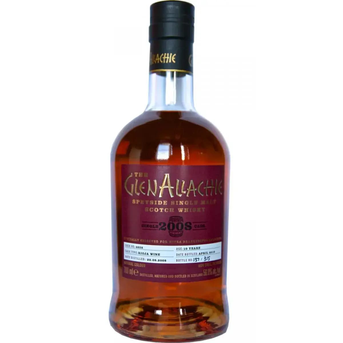 Glenallachie 10 Years Old 2008 Single Cask Cask Nr.4658