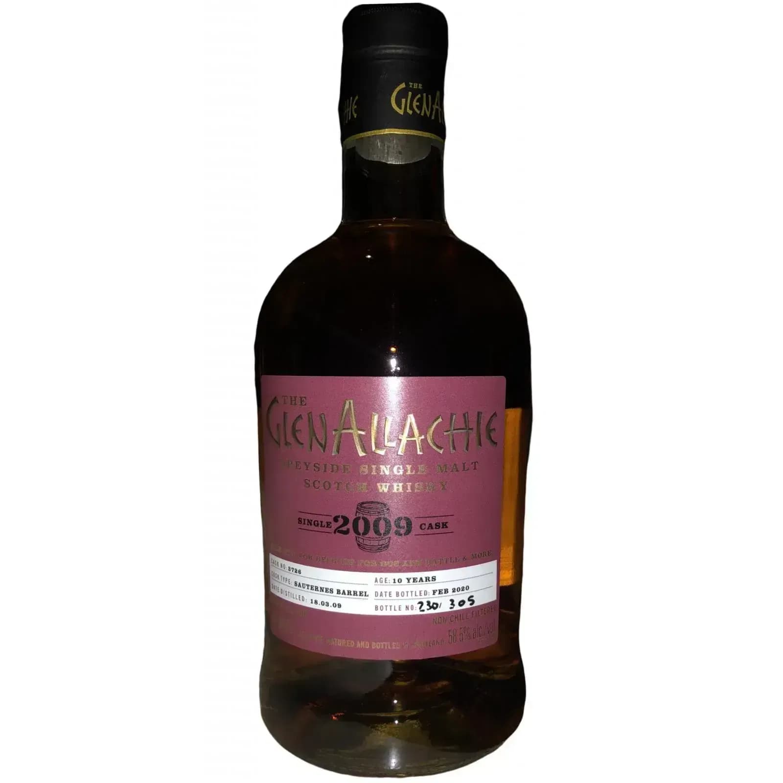 Glenallachie 10 Years Old 2009 Single Cask Cask Nr.3726