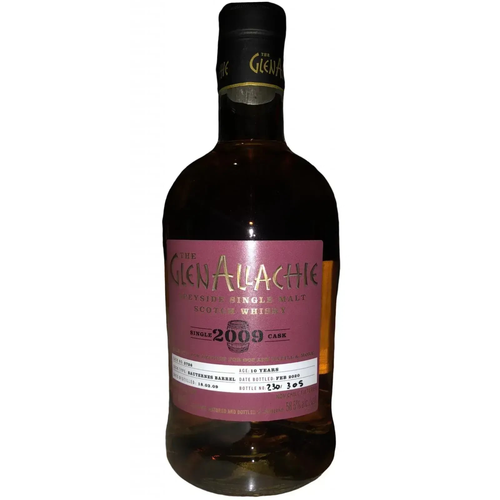 Glenallachie 10 Years Old 2009 Single Cask Cask Nr.3726