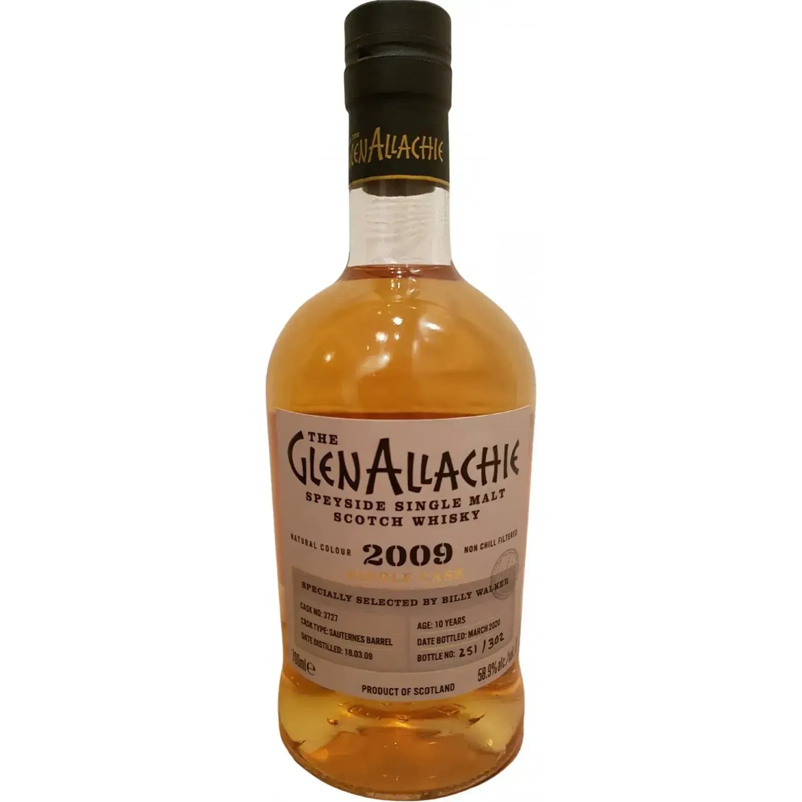 Glenallachie 10 Years Old 2009 Single Cask Cask Nr.3727
