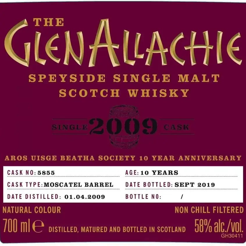 Glenallachie 10 Years Old 2009 Single Cask Cask Nr.5855