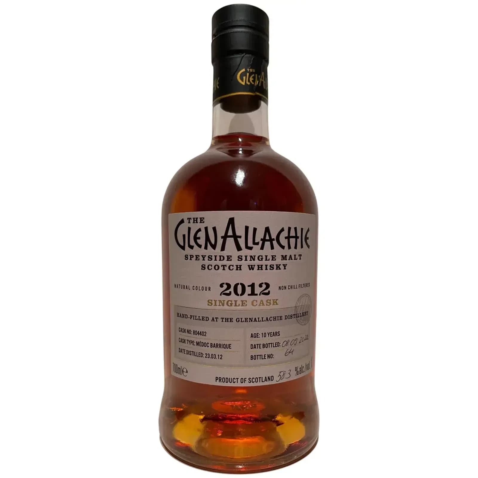 Glenallachie 10 Years Old 2012 Single Cask Cask Nr.804402