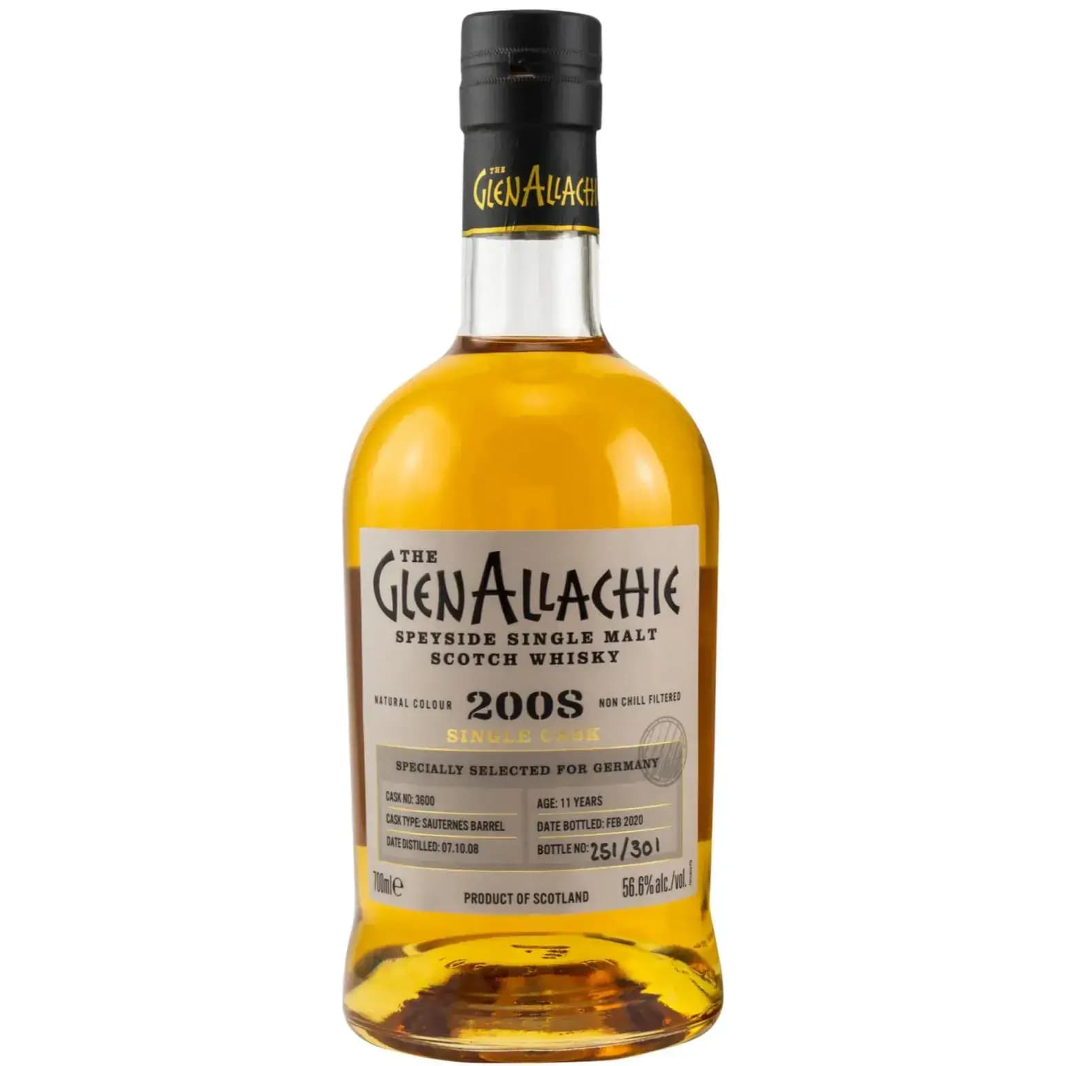Glenallachie 11 Years Old 2008 Single Cask Cask Nr.3600