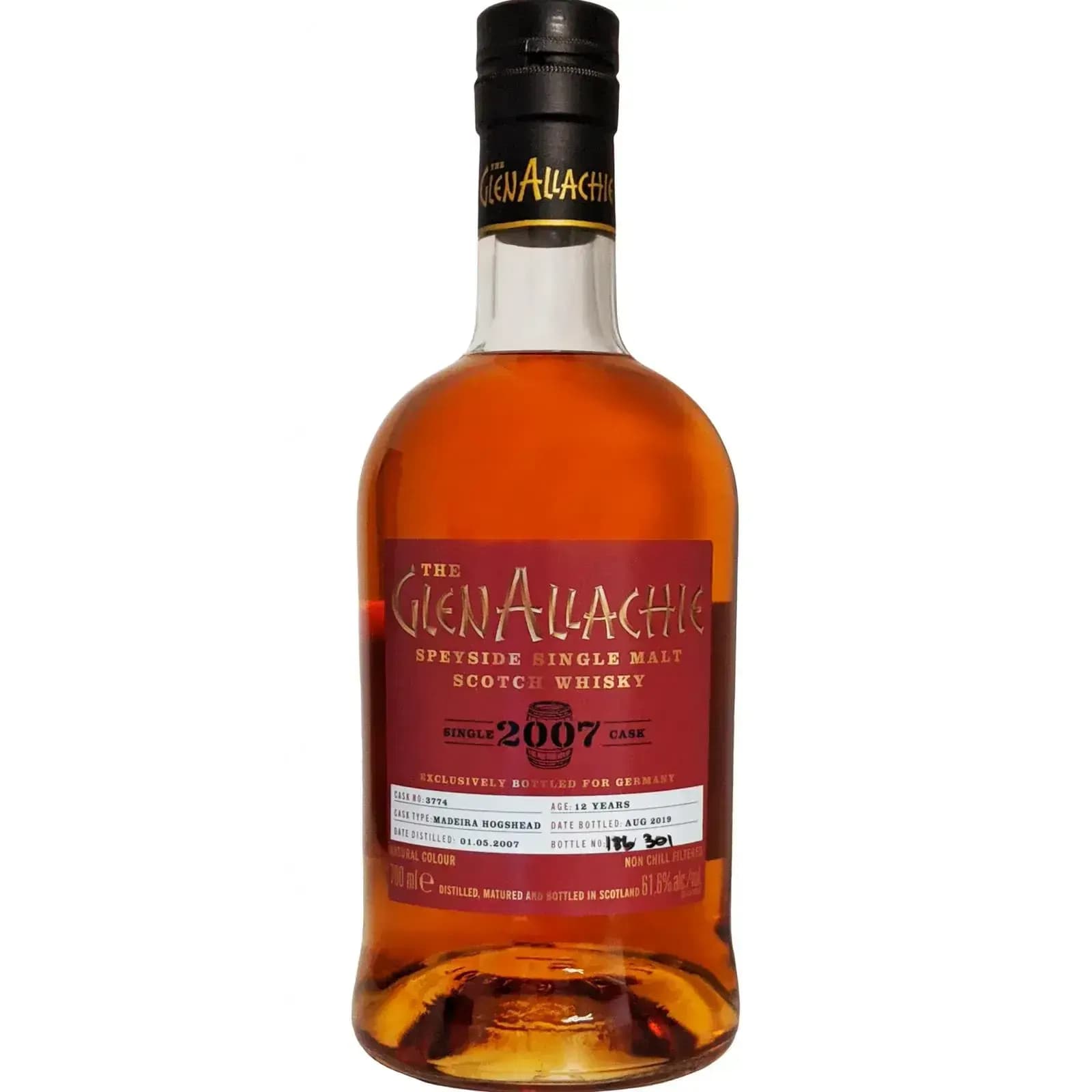 Glenallachie 12 Years Old 2007 Single Cask Cask Nr.3774
