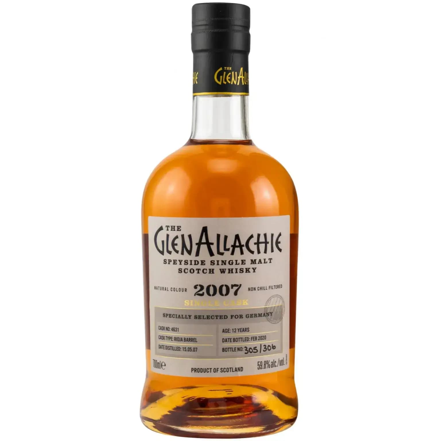 Glenallachie 12 Years Old 2007 Single Cask Cask Nr.4631