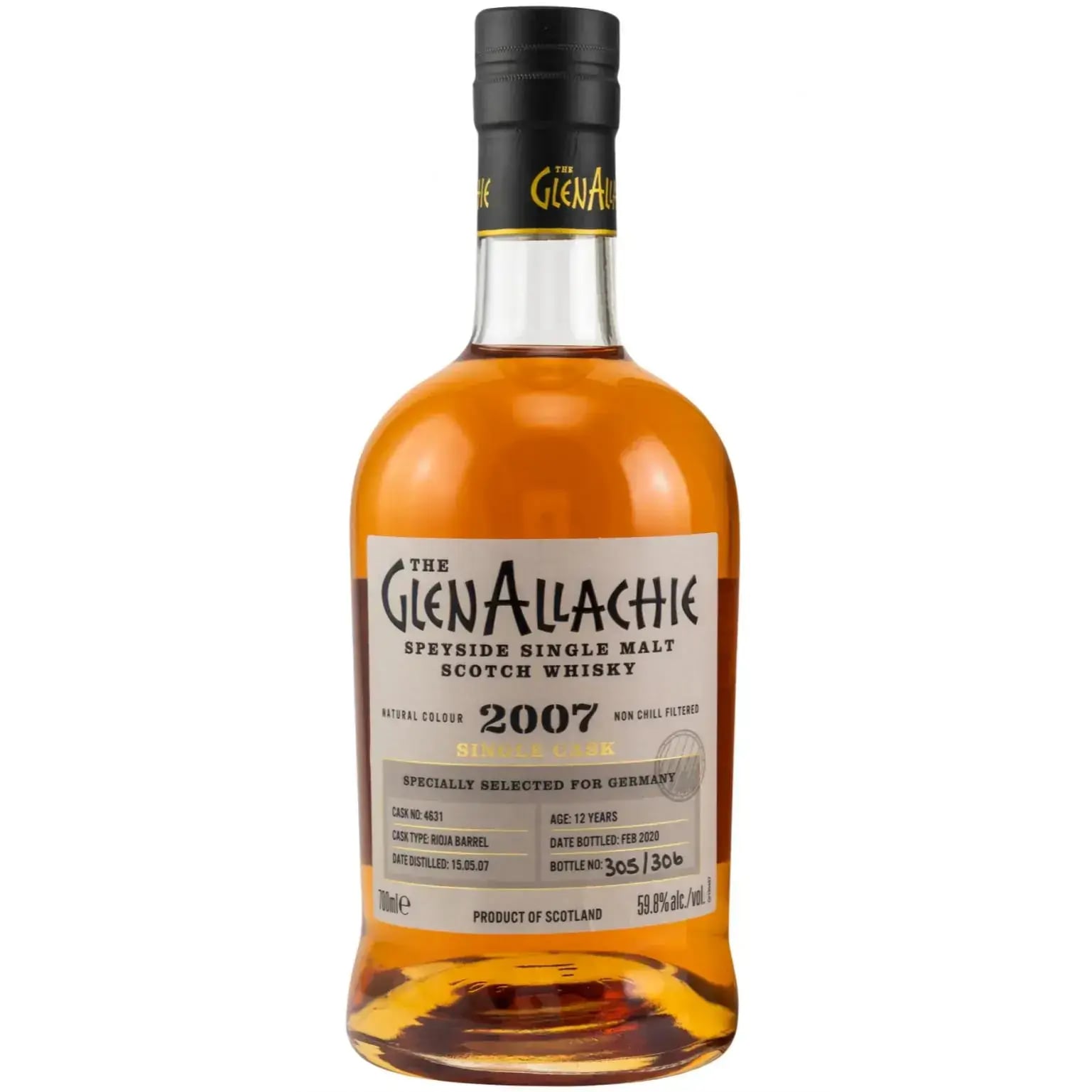 Glenallachie 12 Years Old 2007 Single Cask Cask Nr.4631